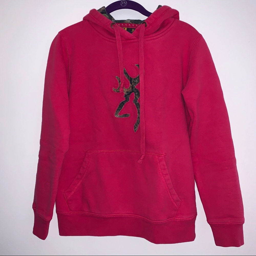 Womens Browning Mossy Oak Camo Fuchsia Hoodie S